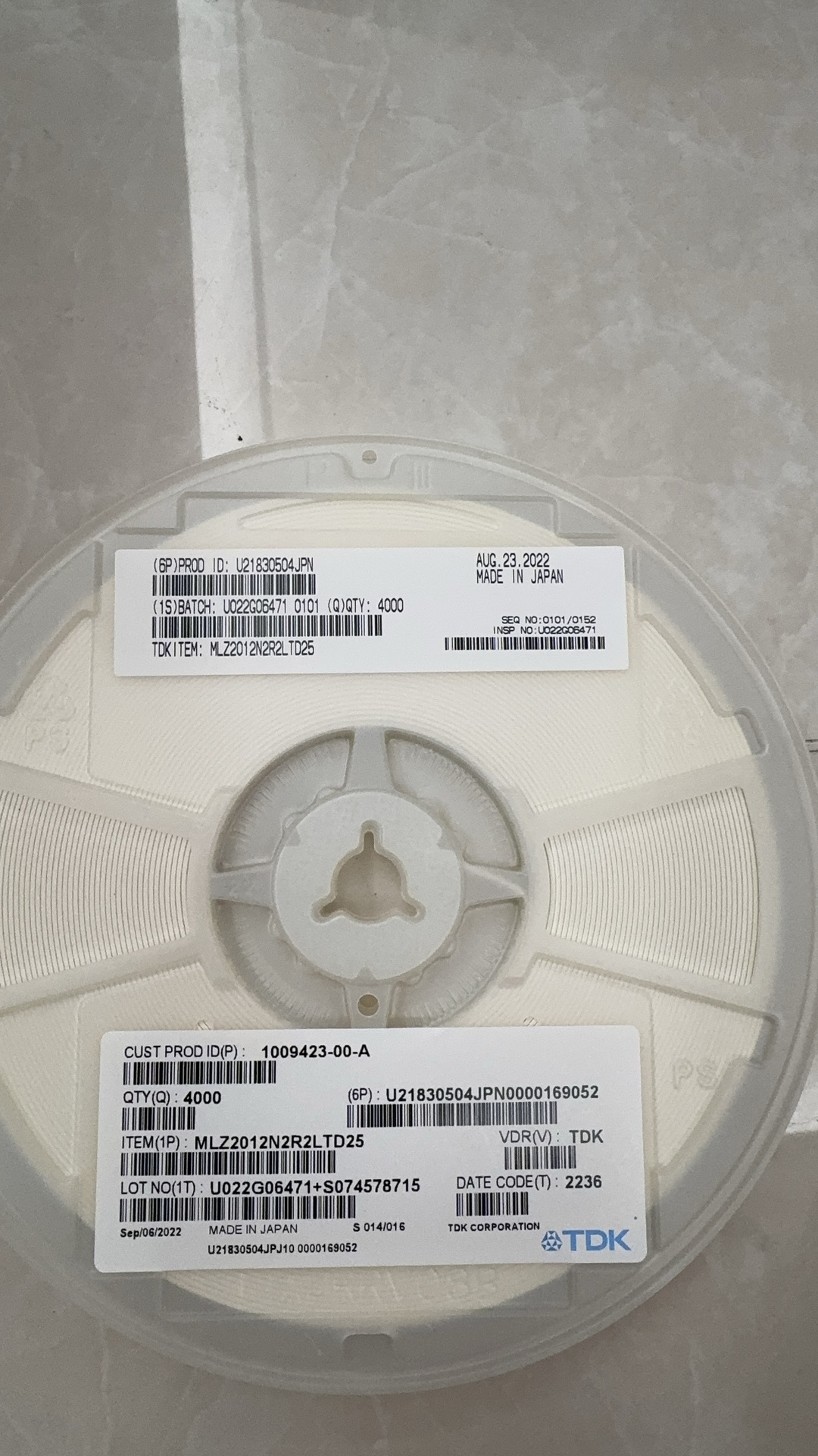 TDK MLZ2012N2R2LTD25 - product and label photo 43