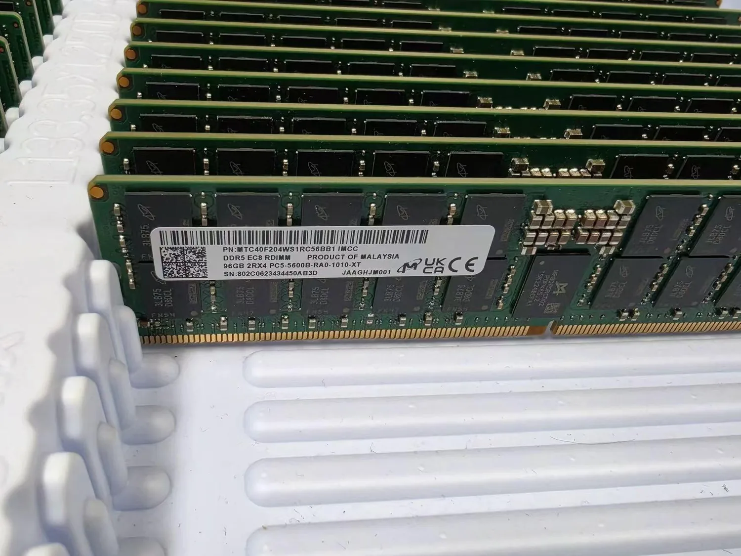 Micron DDR5 96GB RDIMM stock photo